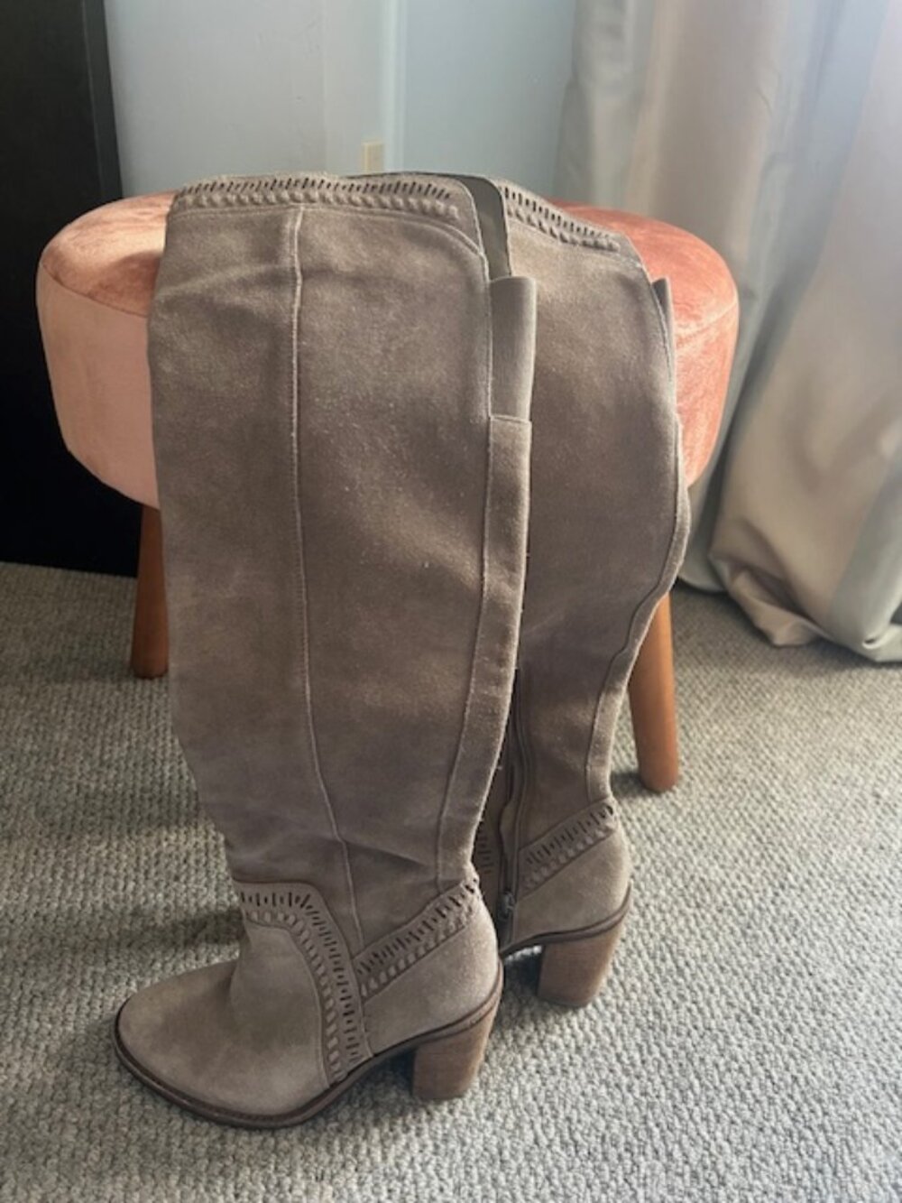Michael Kors gray suede knee high boots